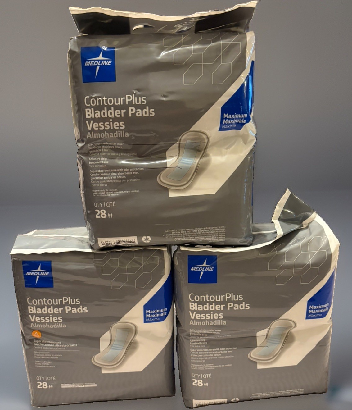 🏥3x Medline ContourPlus Bladder Pads Maximum Absorb 28Ct Ech pack - New Sealed