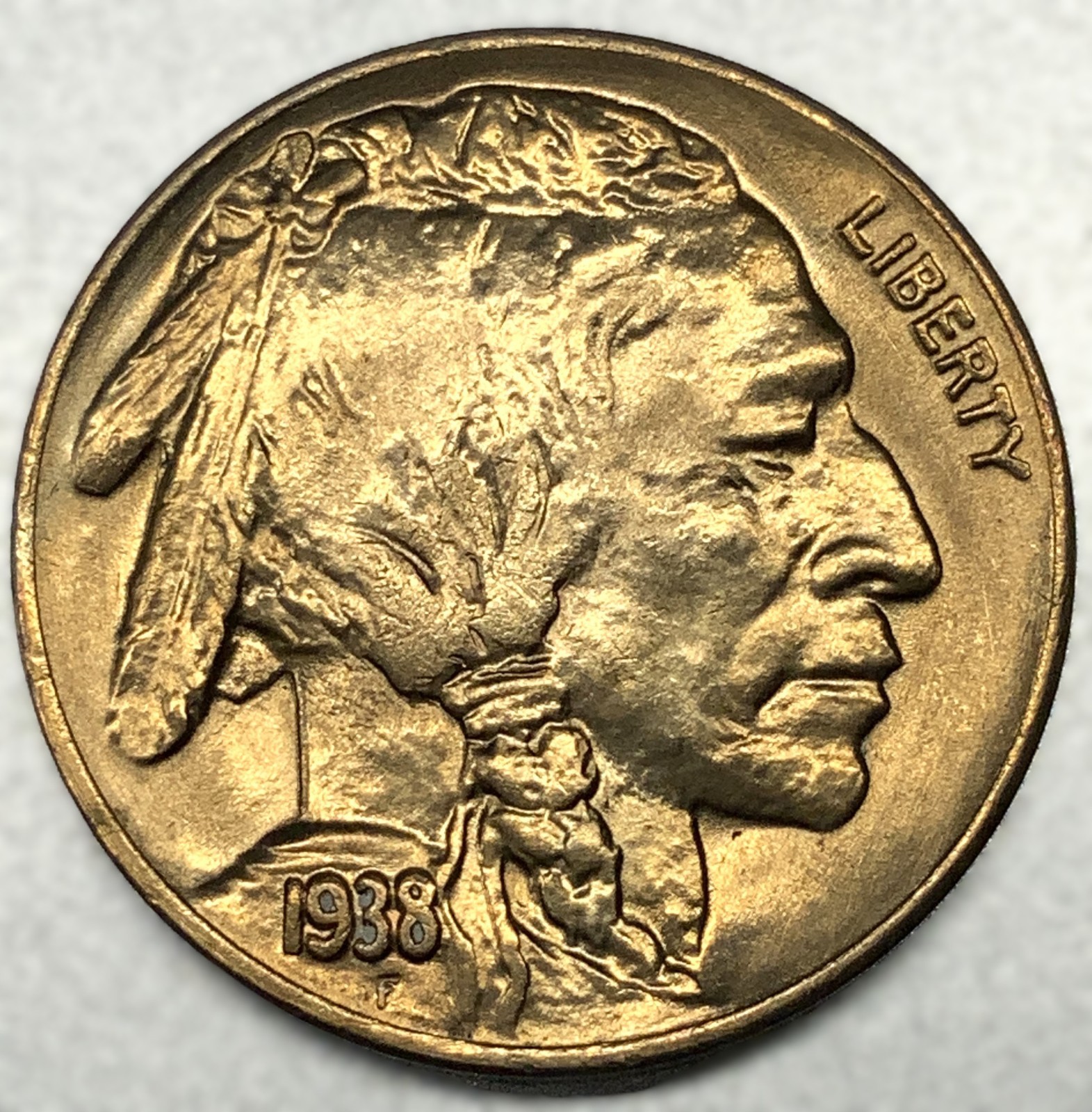 1938-D Buffalo Nickel, Solid Gem BU++ Final Year Issue Lustrous FULL Strike 4784