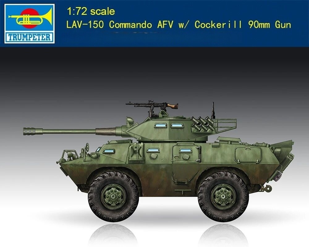Trumpeter 07443 1/72 LAV-150 Commando AFV w/ Cockerill 90mm Gun Armored Vehicle