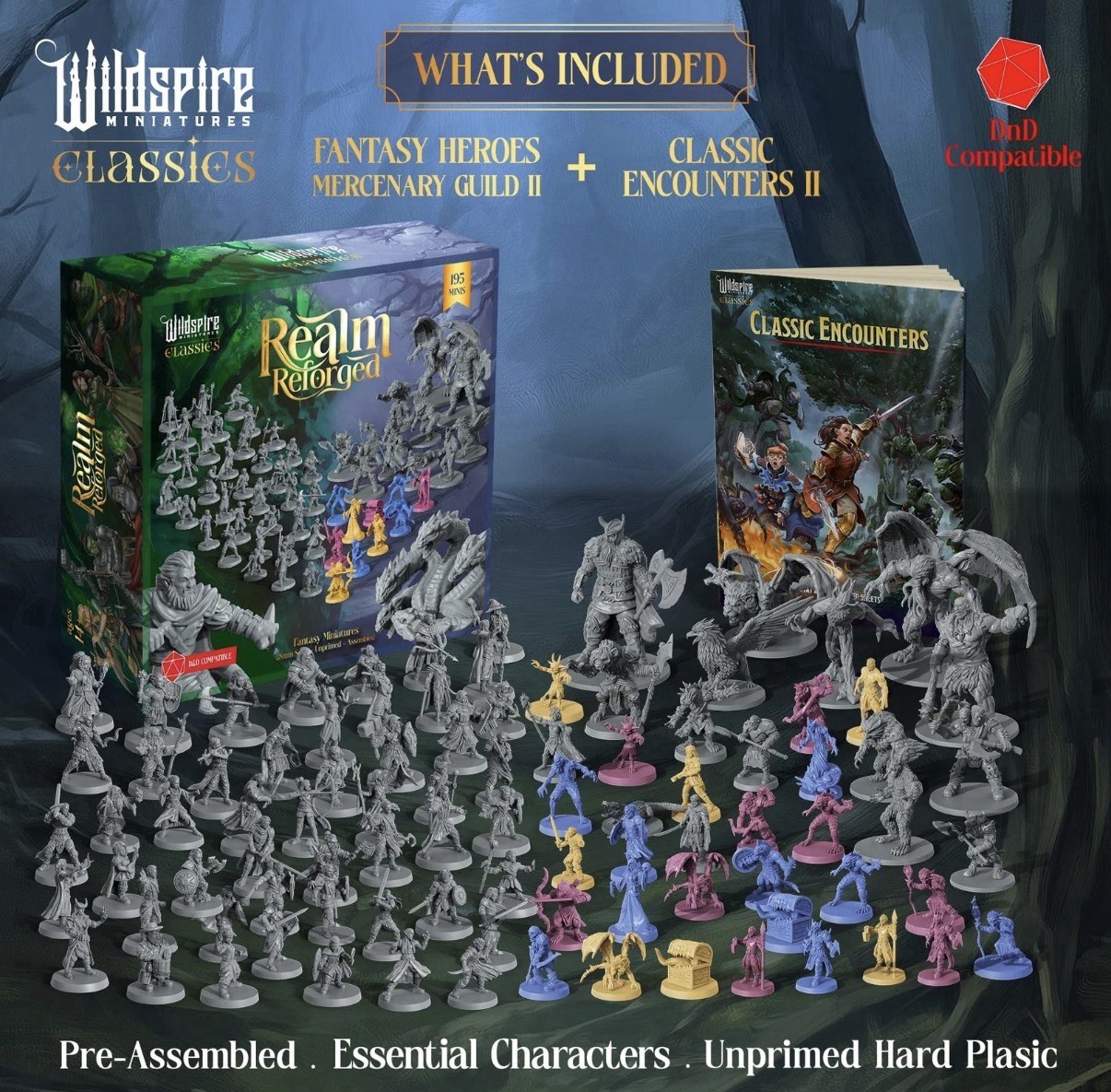 The Realm Set - 195 minis - Heroes, Monsters, NPC Characters for DND Miniatures 