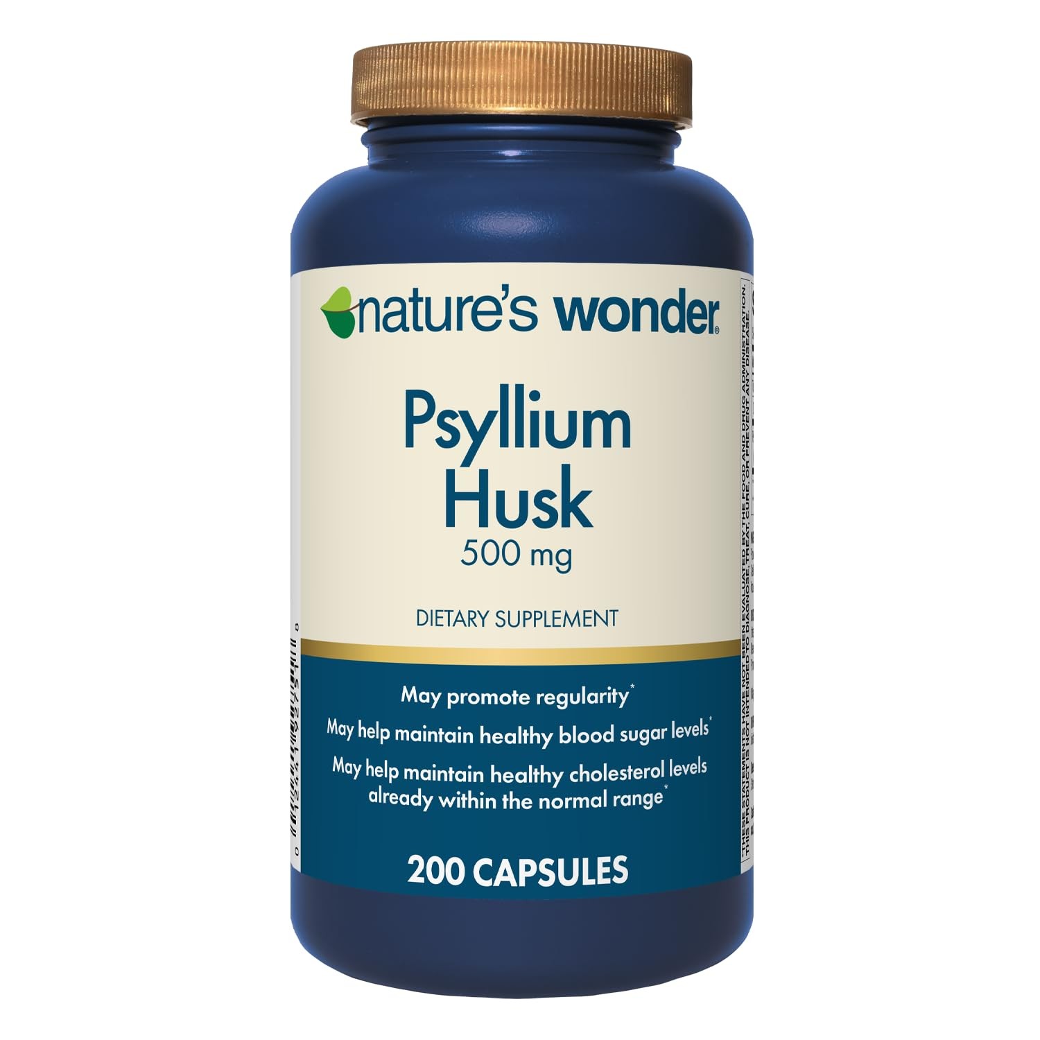 Nature\'s Wonder Psyllium Husk 500 mg Capsules for 200 Count (Pack of 1)