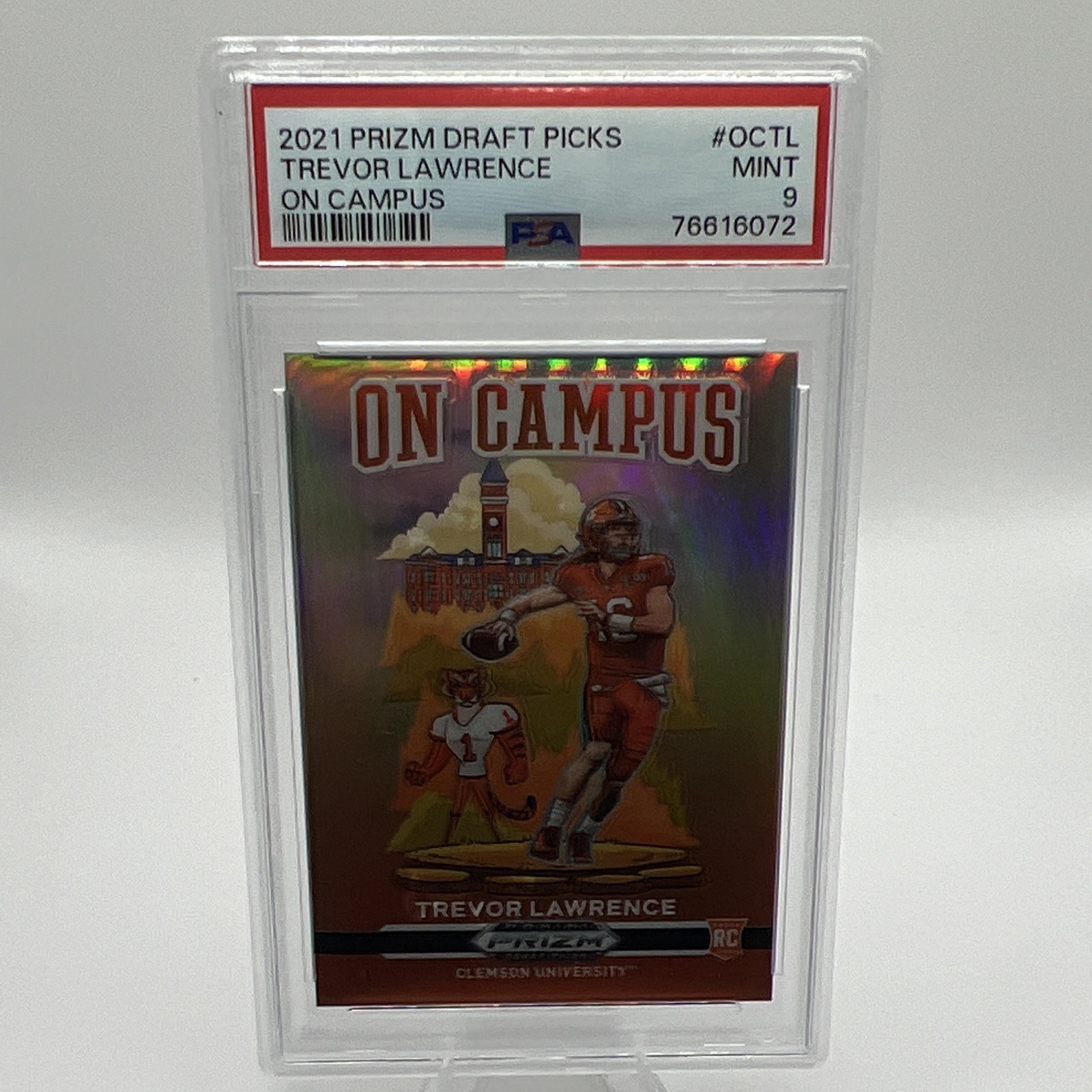 Panini 2021 Prizm Draft Picks On Campus Trevor Lawrence RC #OC-TL PSA 9 Panini 2021 Prizm Draft Picks On Campus Trevor Lawrence RC #OC-TL PSA 9