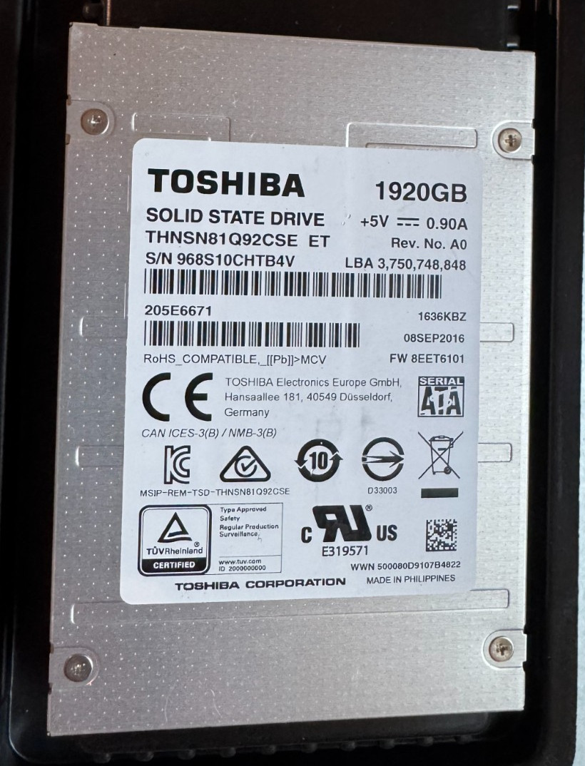 Toshiba THNSN81Q92CSE 1.92TB SATA 2.5\