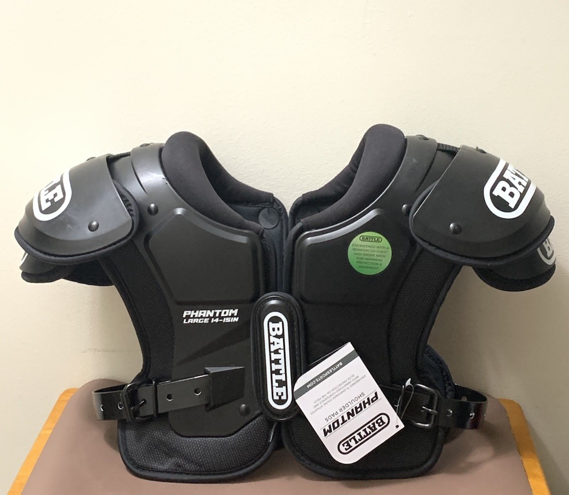 Battle Youth Phantom Football Shoulder Pads Size Large 14” - 15” NEW $110 Battle Youth Phantom Football Shoulder Pads Size Large 14” - 15” NEW $110