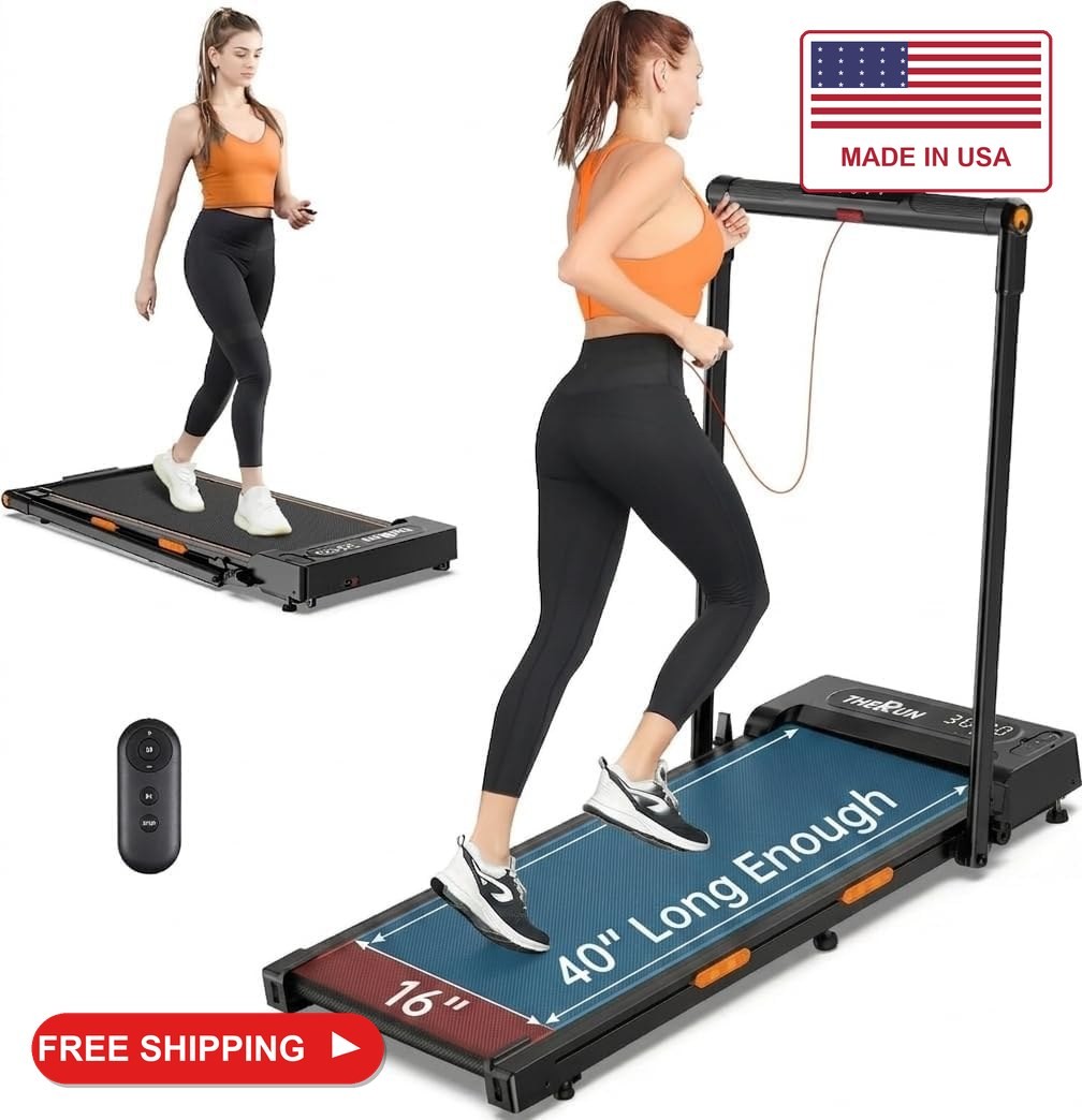 THERUN Walking Pad with Handle Bar, Compact Under Desk Portable Treadmill THERUN Walking Pad with Handle Bar, Compact Under Desk Portable Treadmill