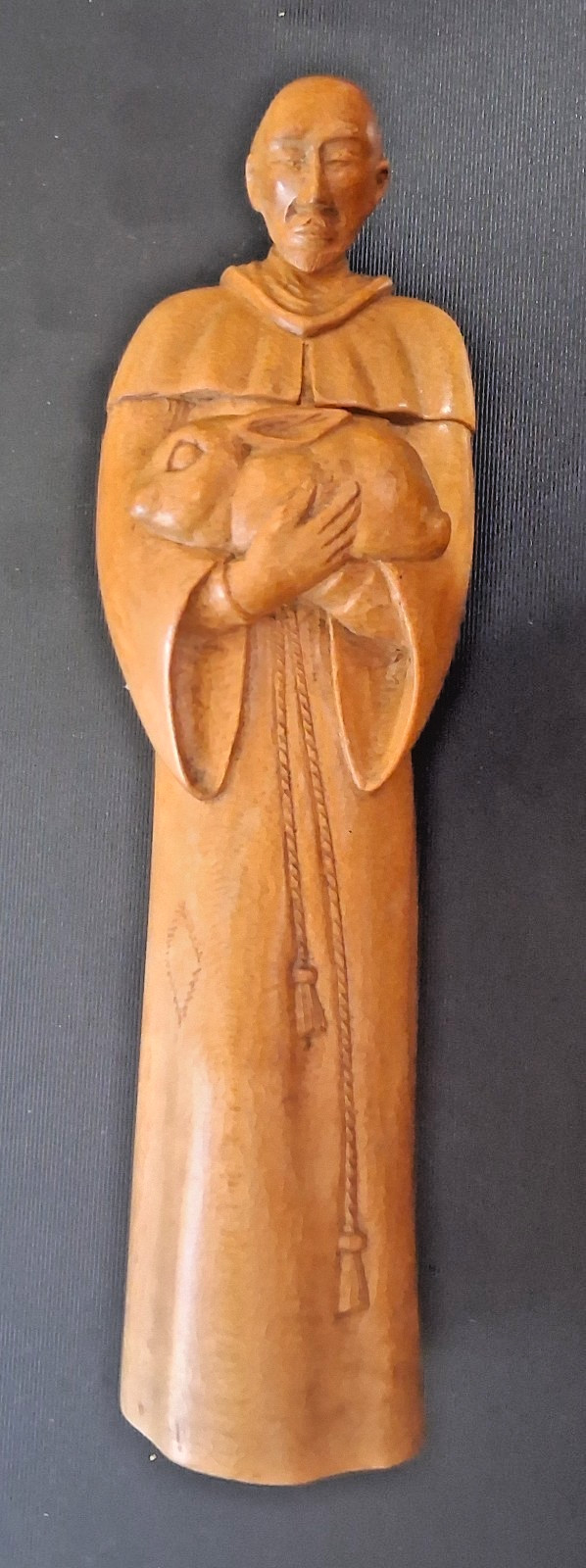 CHEROKEE NATION GOINGBACK CHILTOSKEY CARVED WOOD ST FRANCIS FIGURE SIGNED RARE