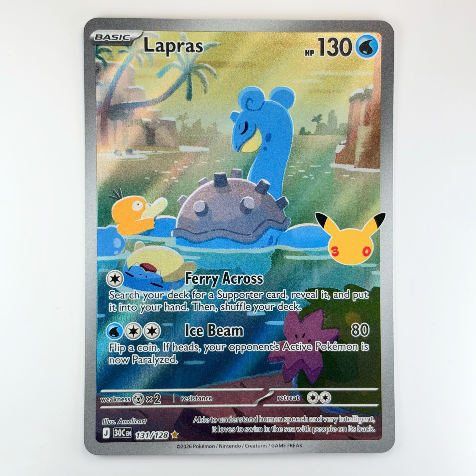 Lapras 131/128 : Illustration Rare - Pokemon 30th Celebration (30C) / NM