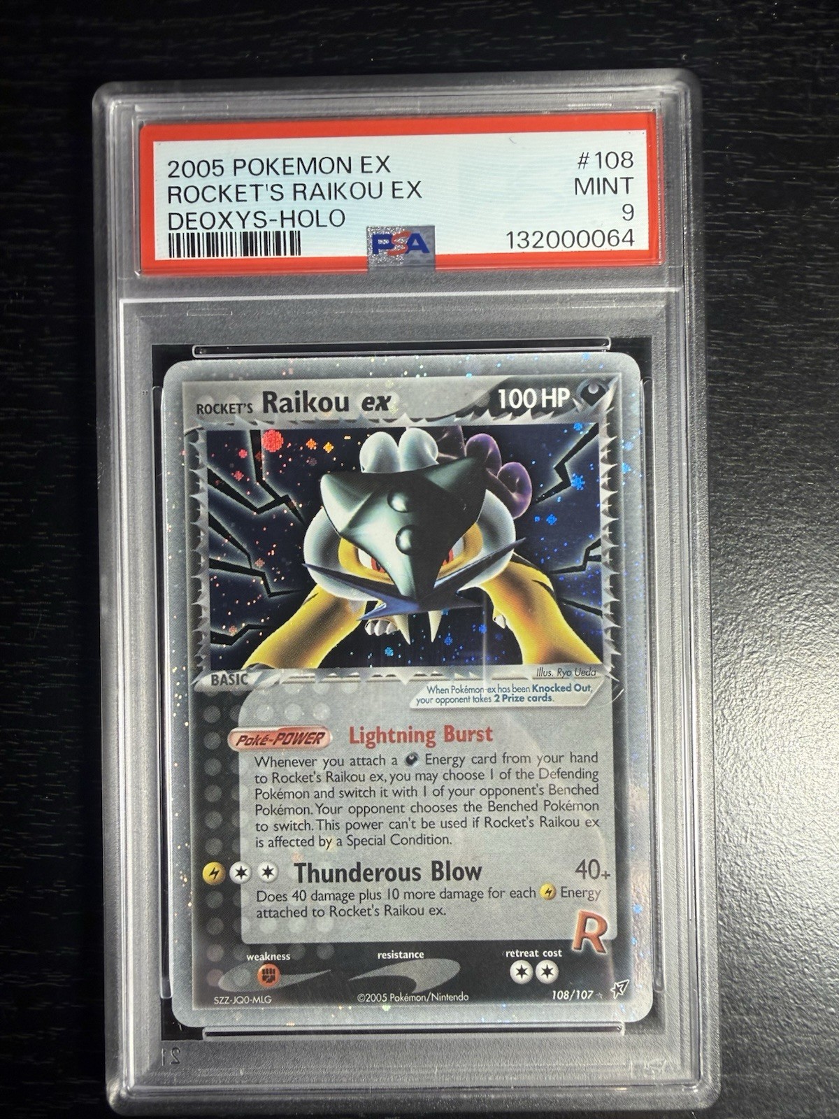 Pokemon 2005 EX Deoxys Holo 108/107 Rocket’s Raikou EX PSA 9 Pokemon 2005 EX Deoxys Holo 108/107 Rocket’s Raikou EX PSA 9