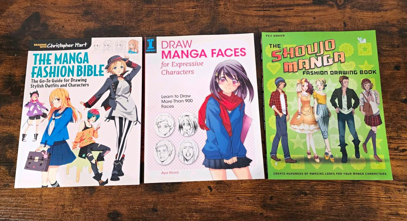 Manga Drawing Book Lot 3 Fashion Faces Shoujo Anime Art How To Draw Guides