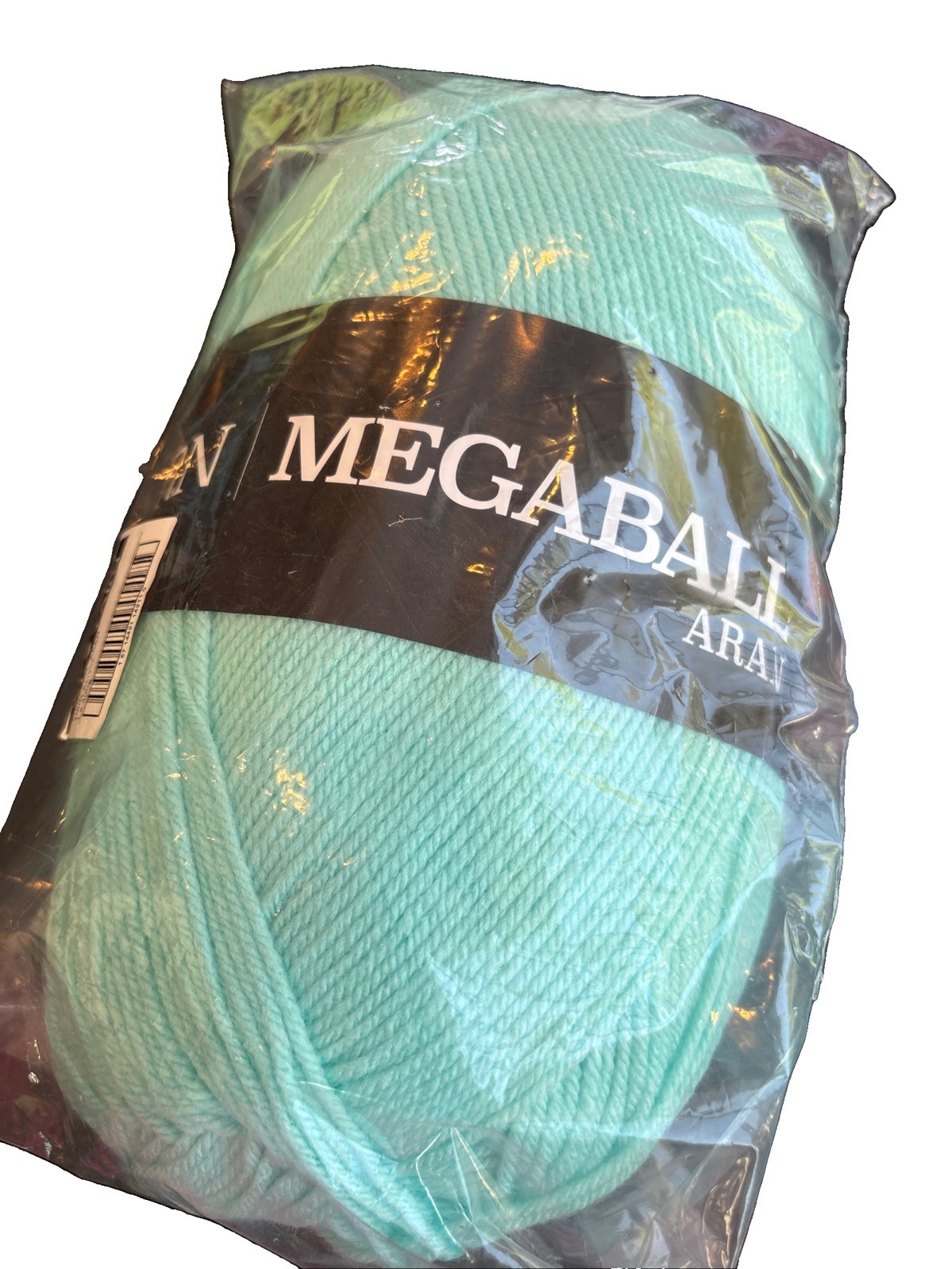 NEW Hobbii We Love Yarn, MegaBall Aran, 100% Acrylic, Seafoam Green 35, 765 yds
