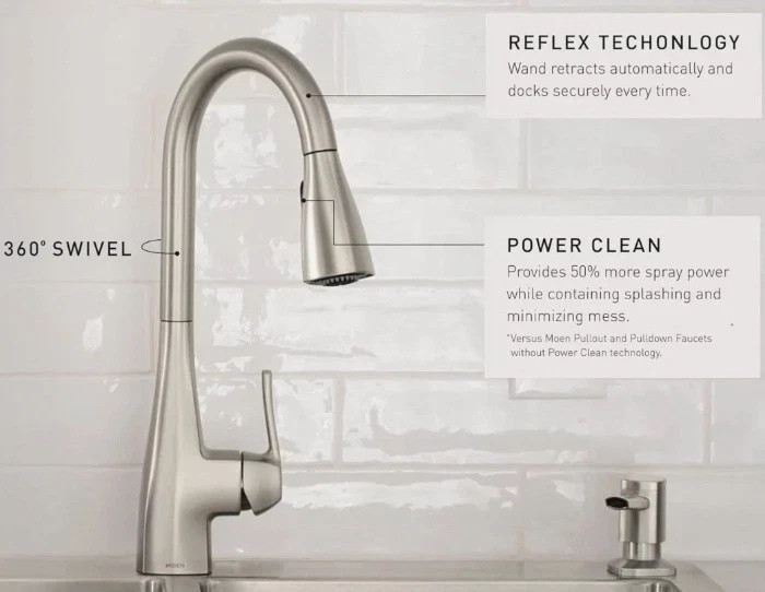 Moen Kiran Spot Resist Stainless High Arc Pulldown Kitchen Faucet 87599SRS
