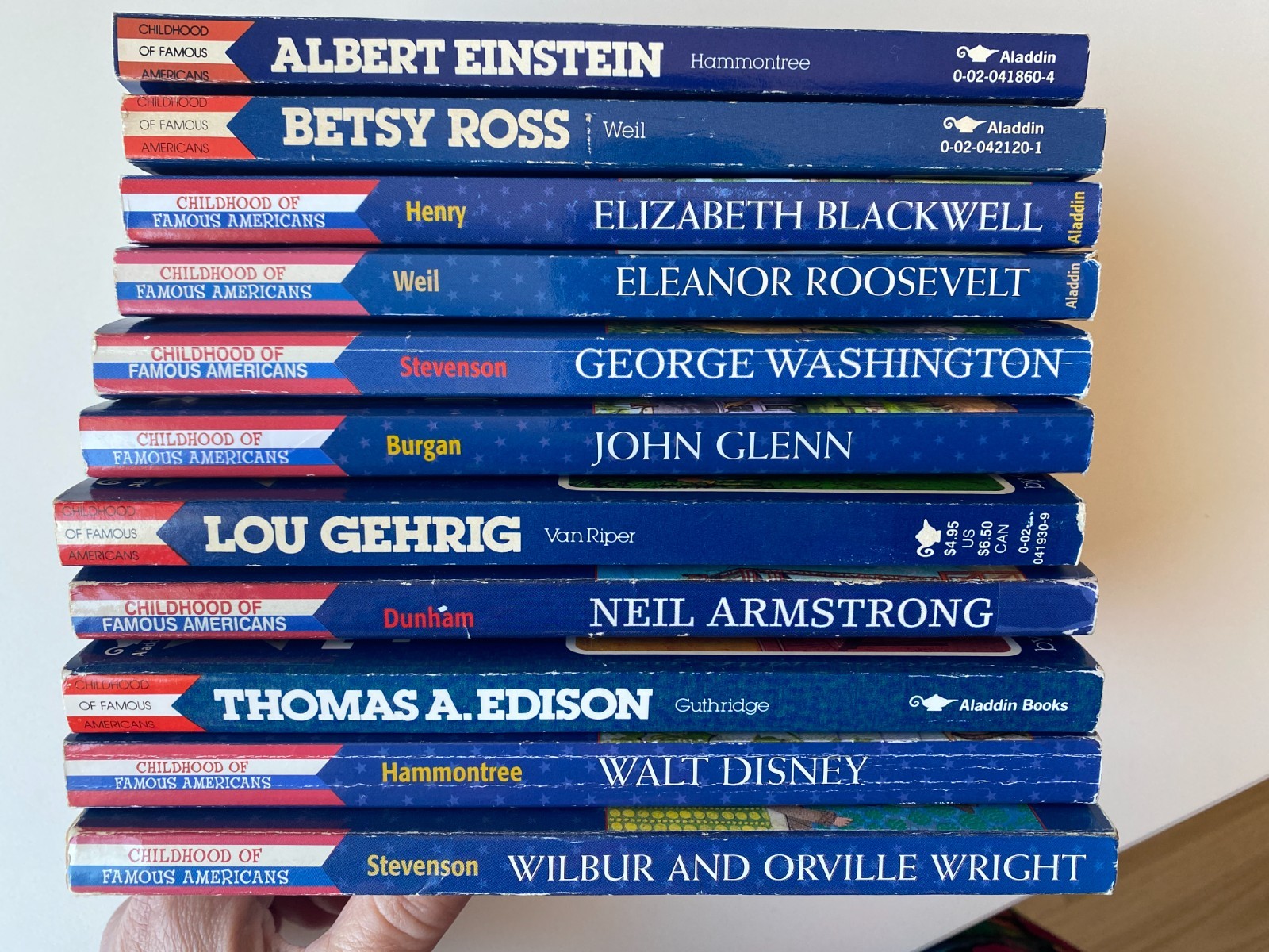 CHILDHOOD FAMOUS AMERICANS LOT 11~Glenn~Einstein~Ross~Edison~Armstrong~Roosevelt CHILDHOOD FAMOUS AMERICANS LOT 11~Glenn~Einstein~Ross~Edison~Armstrong~Roosevelt