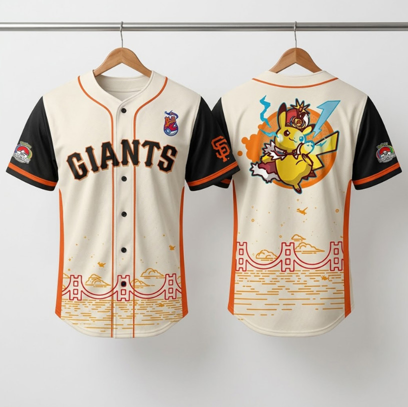 HOT NEW ITEM 2026 SF Giants Pokémon Worlds Night Jersey Printed Size S-5XL HOT NEW ITEM 2026 SF Giants Pokémon Worlds Night Jersey Printed Size S-5XL