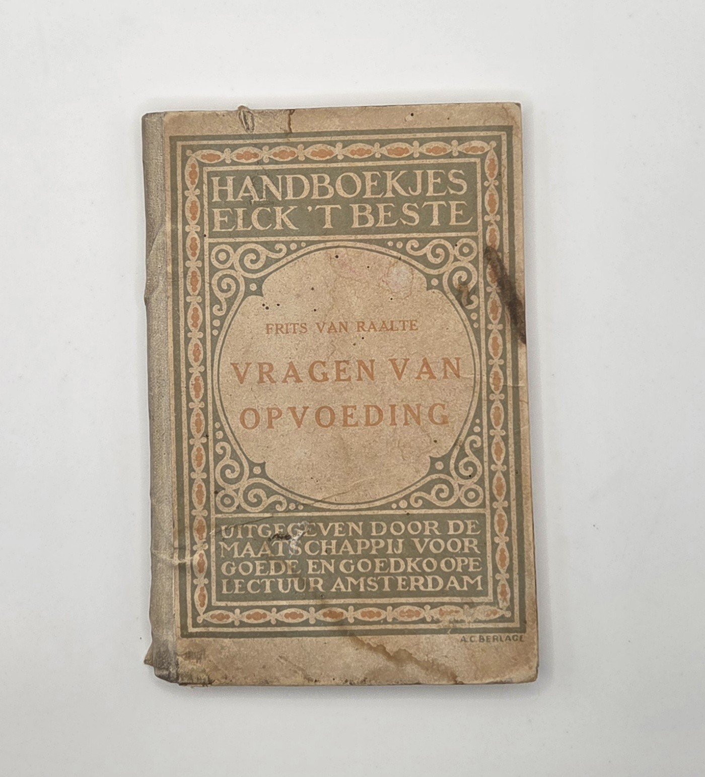 1913 Antique Dutch Book Vragen van Opvoeding - Frits van Raalte Art Nouveau