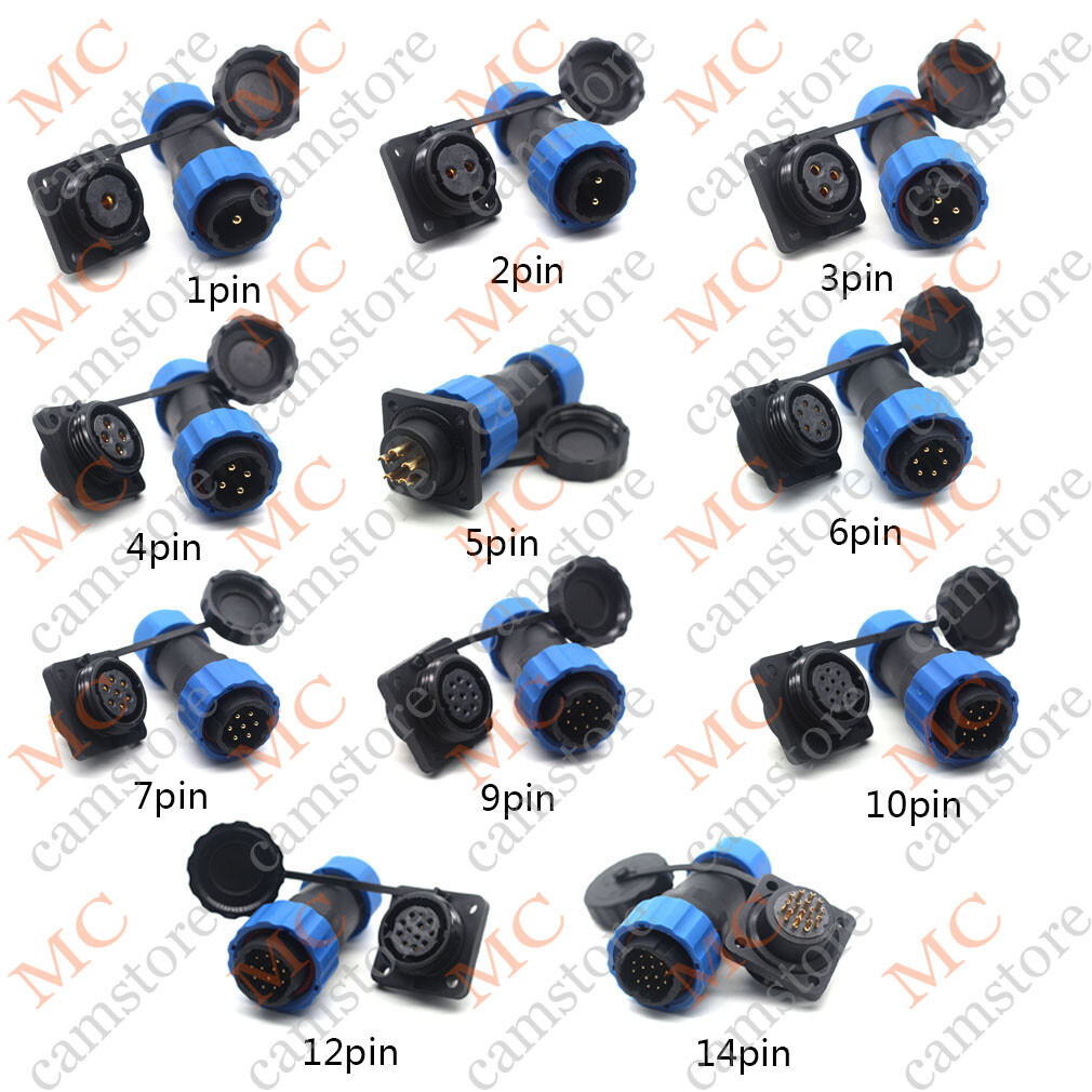 SD20 1-14pin Waterproof Connector, IP67 Electrical  Aviation Industrial Plug