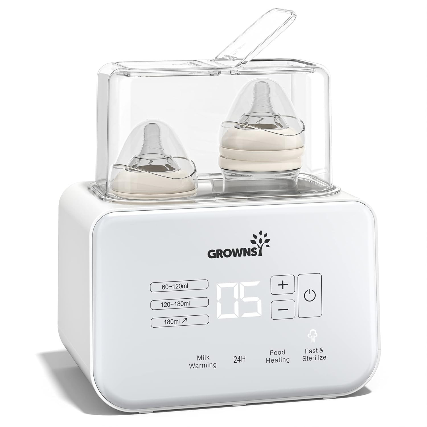 Baby Bottle Warmer, Grownsy 8-In-1 Fast Milk Warmer with Timer Breastmilk or For