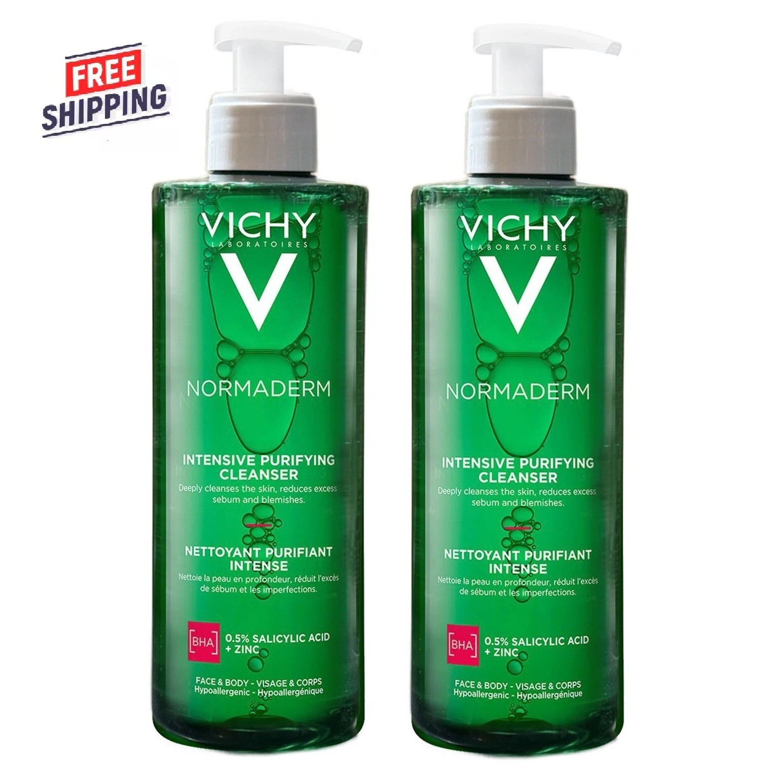 2 PACK Vichy Normaderm Phytosolution Intense Purifying Gel 400ml Exp 02/2028
