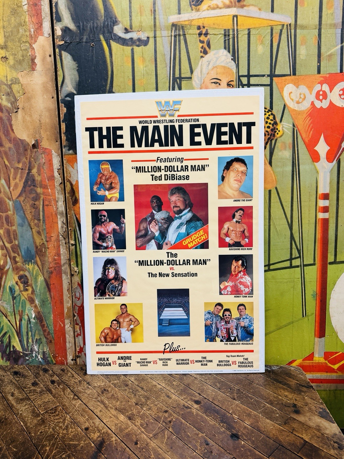 VINTAGE 1988 WWF THE MAIN EVENT ORIGINAL POSTER WWE AWA NWA WCW NWO LEGEND RETRO VINTAGE 1988 WWF THE MAIN EVENT ORIGINAL POSTER WWE AWA NWA WCW NWO LEGEND RETRO