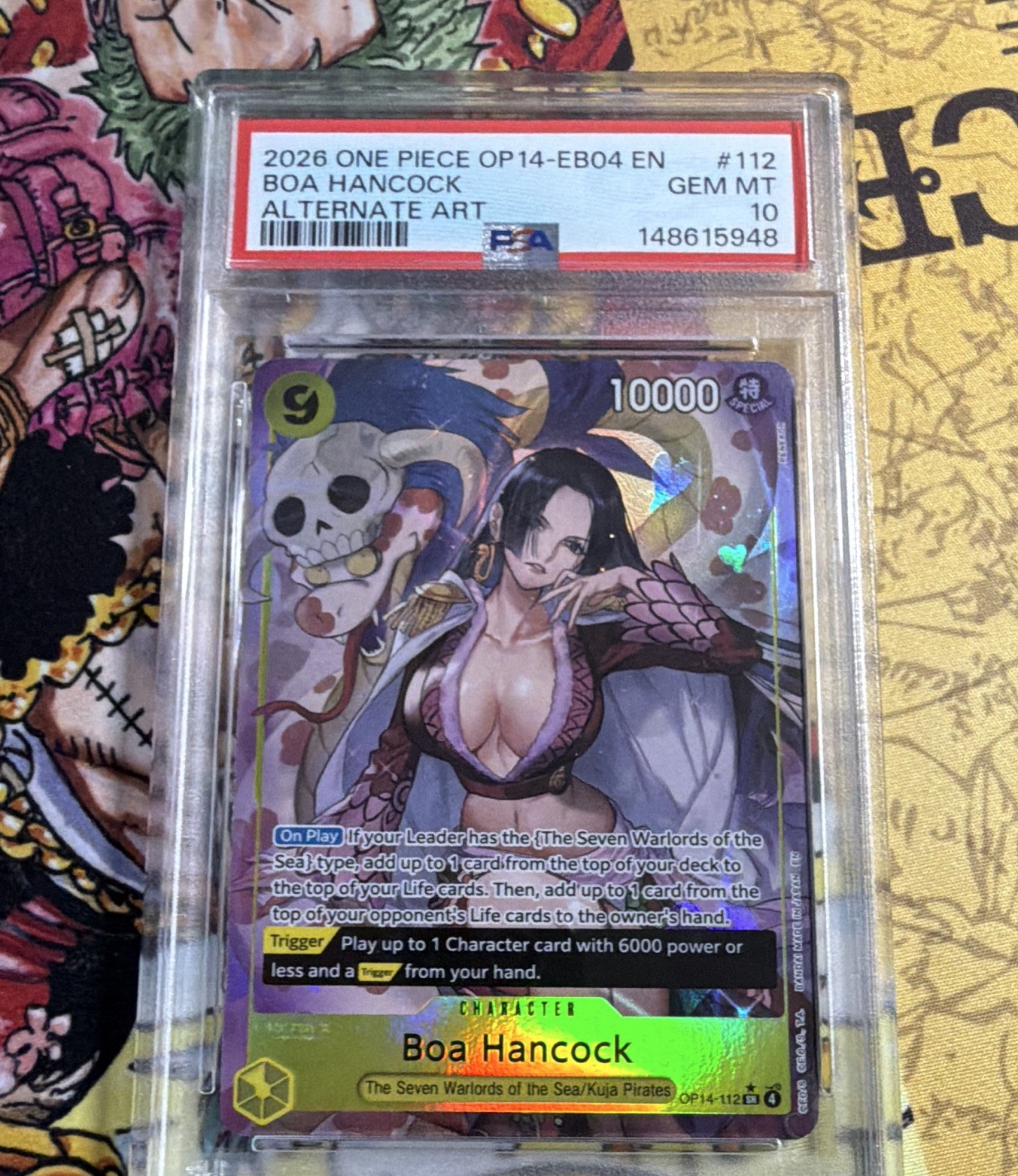 PSA 10 One Piece CCG Boa Hancock OP14-112 Alt Art Foil Azure Sea EN 2026 PSA 10 One Piece CCG Boa Hancock OP14-112 Alt Art Foil Azure Sea EN 2026