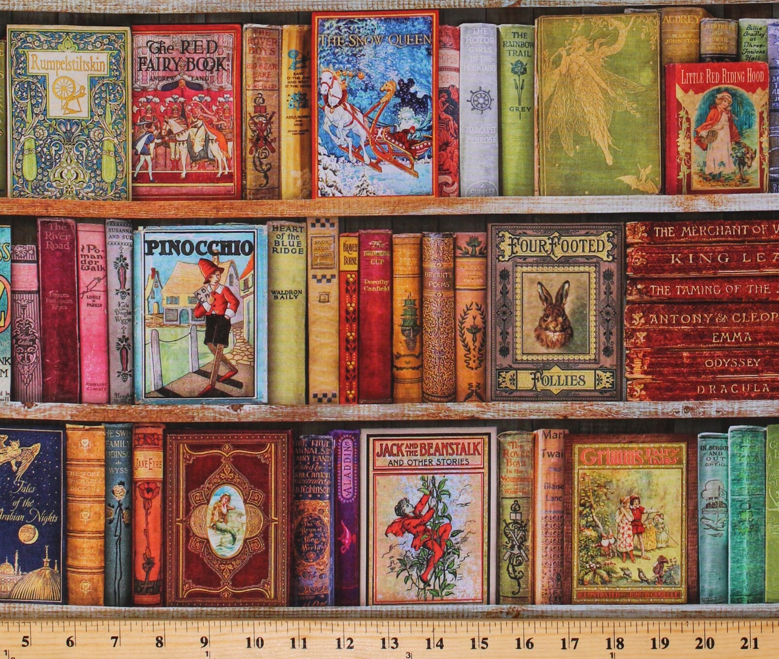 Cotton Antique-look Books Classics Cotton Fabric Print by the Yard D775.84 Cotton Antique-look Books Classics Cotton Fabric Print by the Yard D775.84