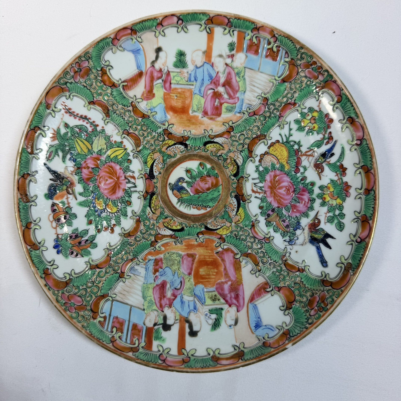 Vintage Chinese Rose Medallion Porcelain Plate 8” Famille Rose Antique Vintage Vintage Chinese Rose Medallion Porcelain Plate 8” Famille Rose Antique Vintage