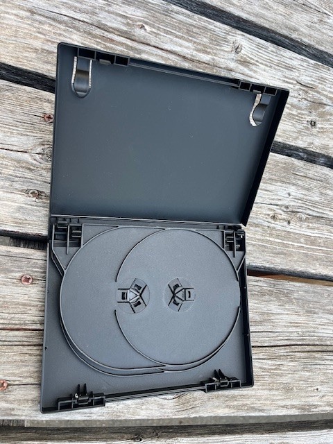 3 PCS Black 22mm Quad 4-Disc DVD Case w/Sleeve & Left Booklet Clips  PSD70C-22MM