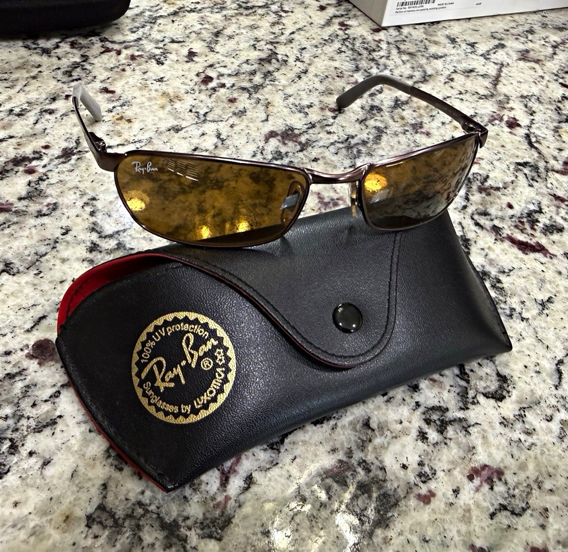 Vintage Ray-Ban RB 3190 Flight 012 Bronze Sunglasses 58☐18 Wrapped Wrap Sport