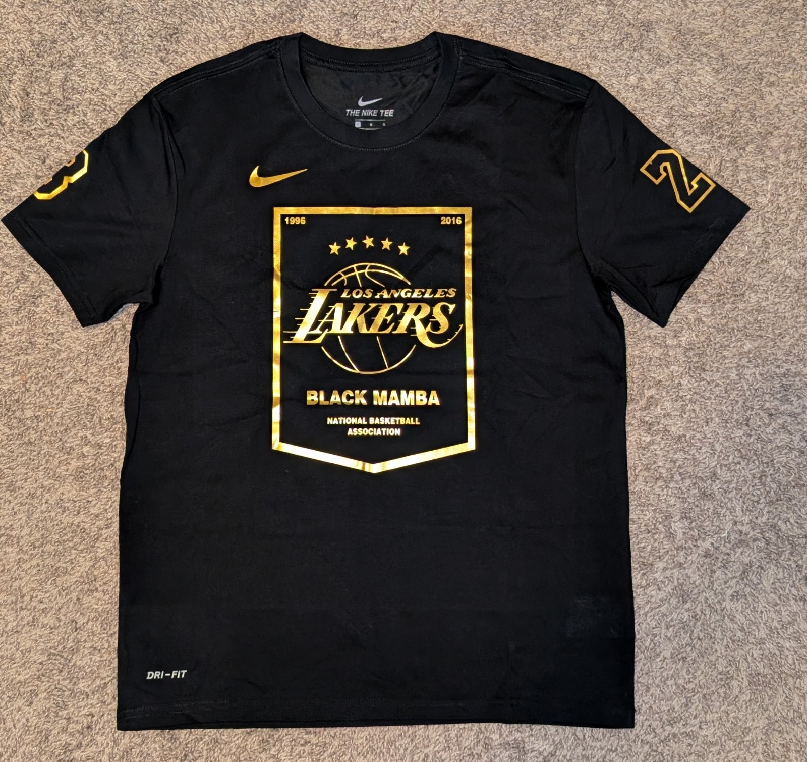 Kobe Bryant Black Mamba Los Angeles Lakers commemorative Retirement Shirt