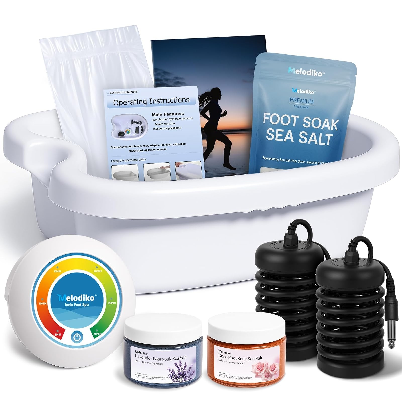 Premium Ionic Foot Bath Detox Kit 3 Sea Salts Rose Lavender Premium Ionic Foot Bath Detox Kit 3 Sea Salts Rose Lavender