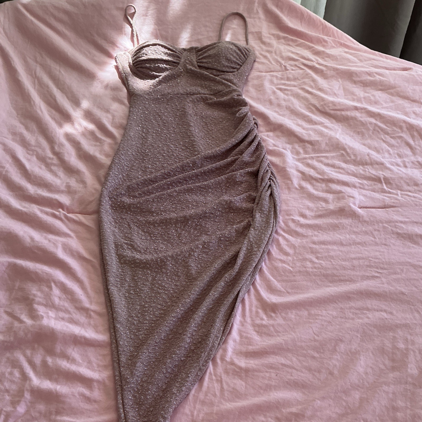 Windsor Women’s Pink Ruched Stretch Knit Bodycon Midi Sweetheart Dress S Windsor Women’s Pink Ruched Stretch Knit Bodycon Midi Sweetheart Dress S