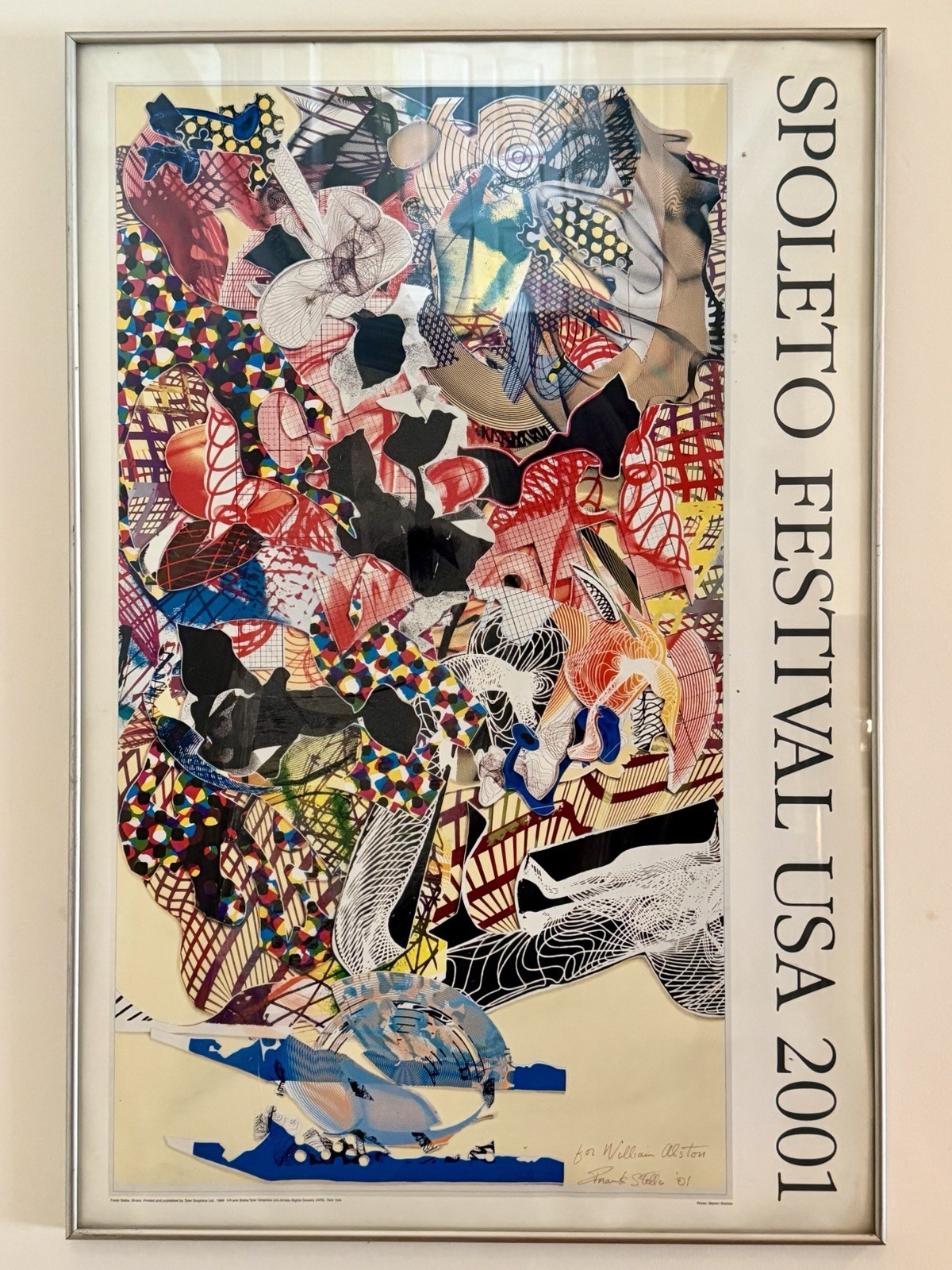 Spoleto 2001 Arts Festival Signed by Frank Stella Autographed Framed Poster