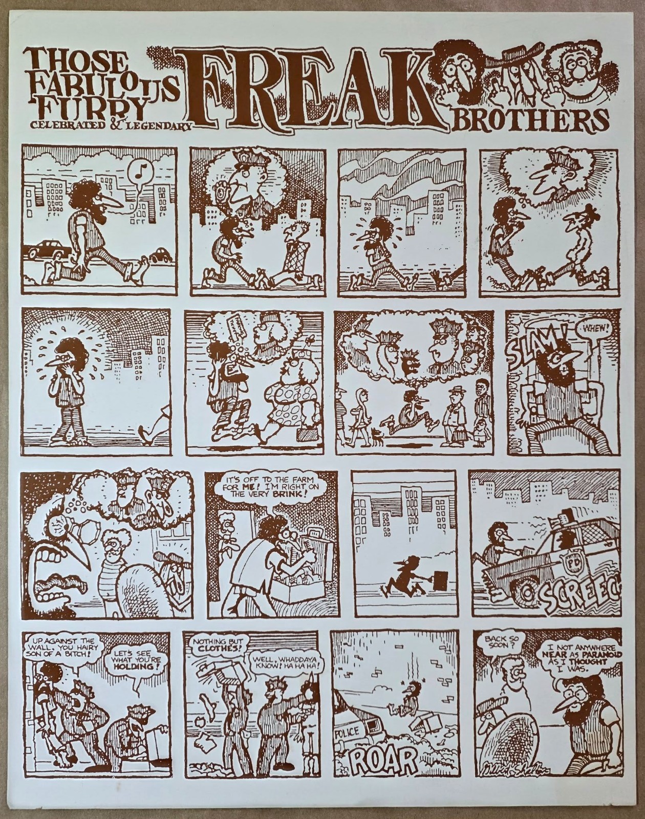 Rare Vintage Robert Crumb Freak Brothers Print