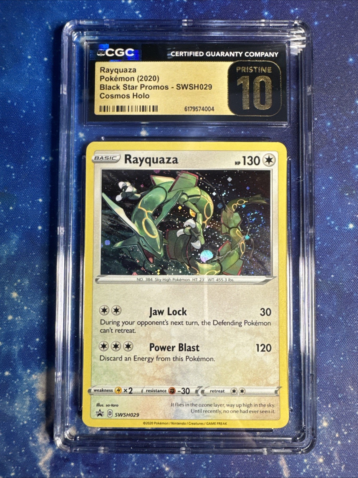 Pokemon Rayquaza SWSHO29 Black Star Promo Cosmos Holo CGC 10 Pristine 2020 TCG Pokemon Rayquaza SWSHO29 Black Star Promo Cosmos Holo CGC 10 Pristine 2020 TCG
