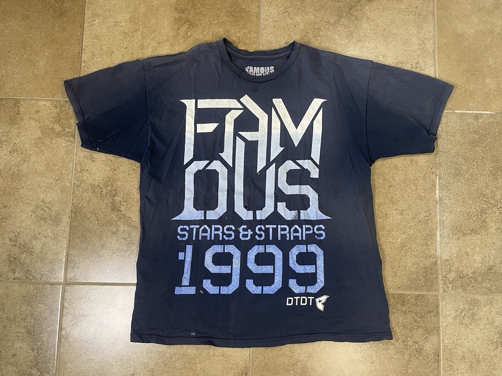 Vintage Famous Stars And Straps Shirt Men’s Sz XL Blue Faded Y2k Distressed