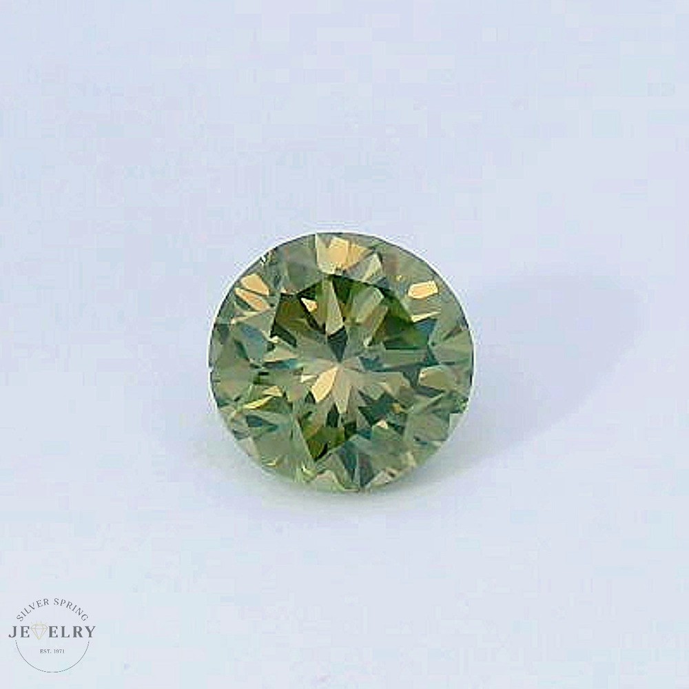 1.26ct Round Cut Fancy Dark Gray-Yellowish Green Diamond – VS2, GIA Certified