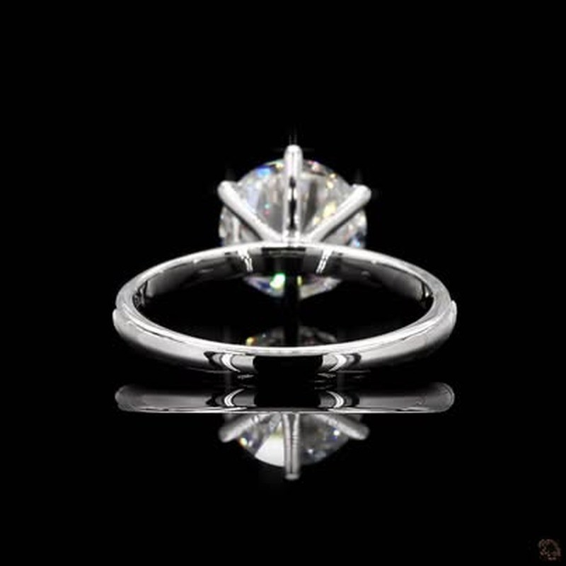 Round Brilliant Cut 3.00 Carat Lab-Grown Solitaire Engagement Ring 14K WG