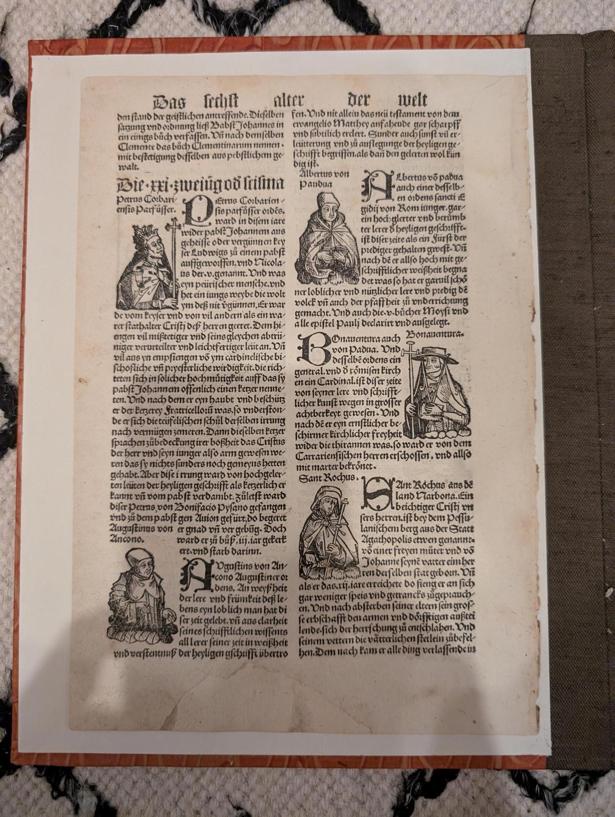1496 Nuremberg Chronicle Leaf – Rare Augsburg Edition by Johann Schönsperger 