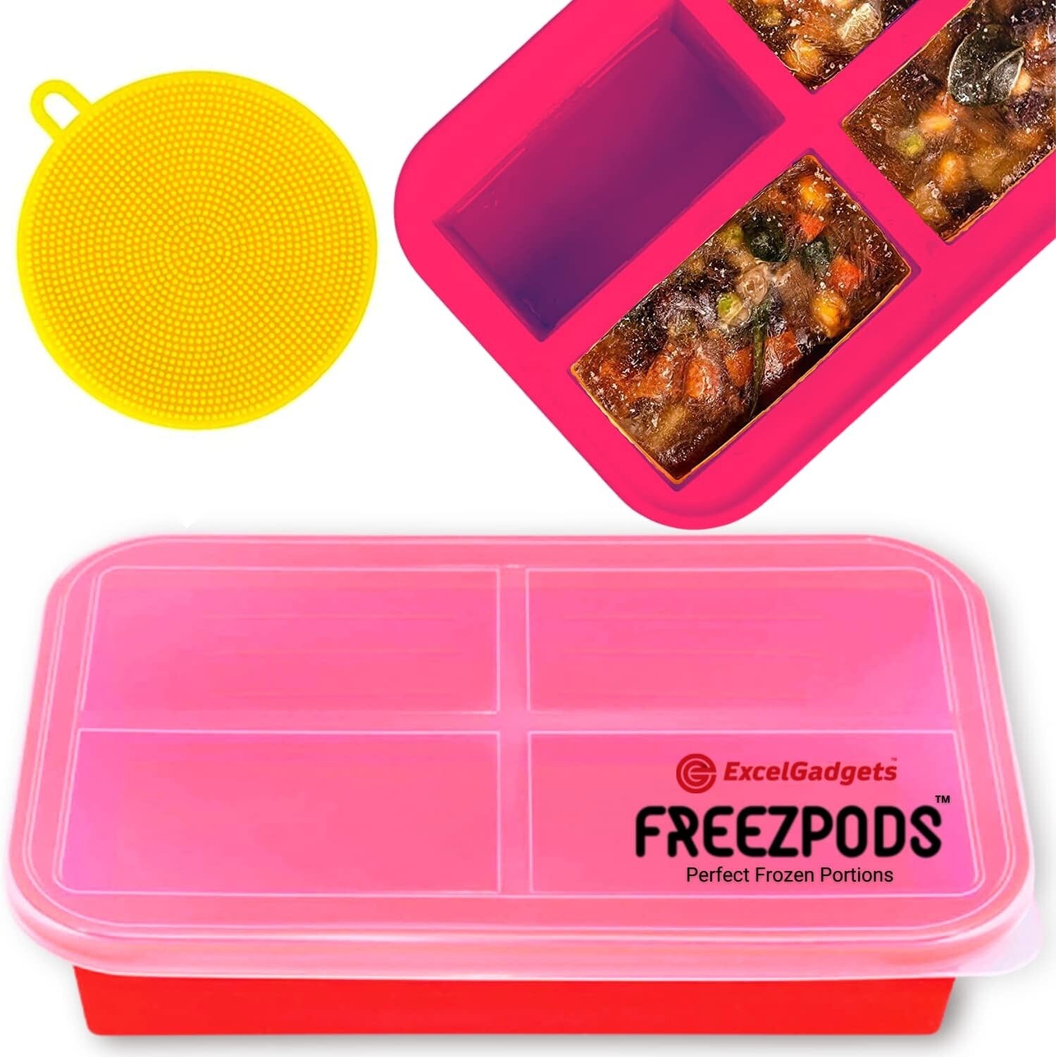 Silicone Soup Freezing Tray Containers with Lids, Perfect for Portion control
