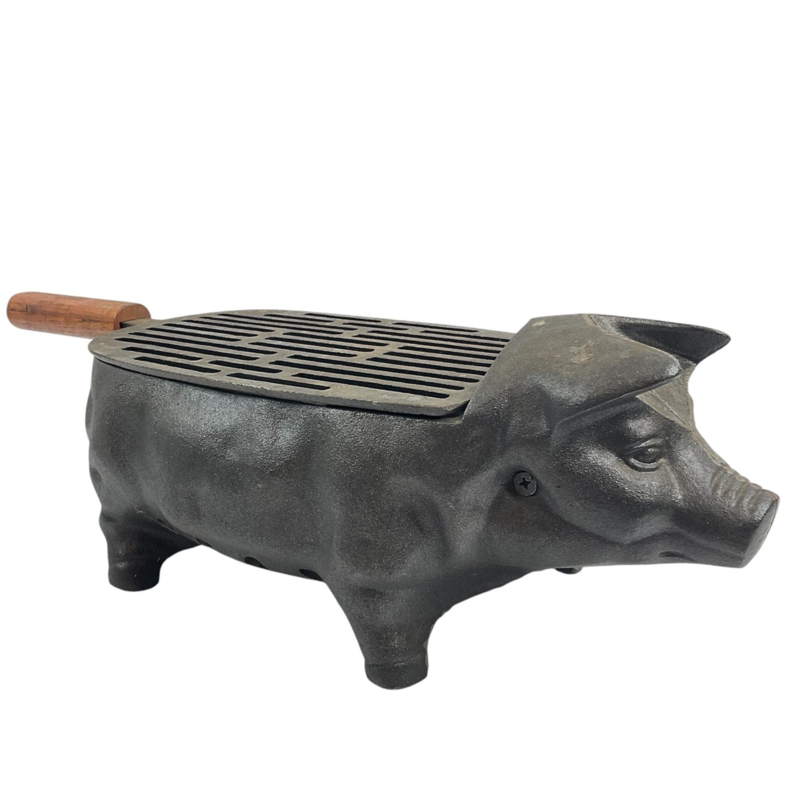 Hibachi Grill BBQ Cast Iron Pig Tabletop Cracker Barrel Vintage Rare HTF New