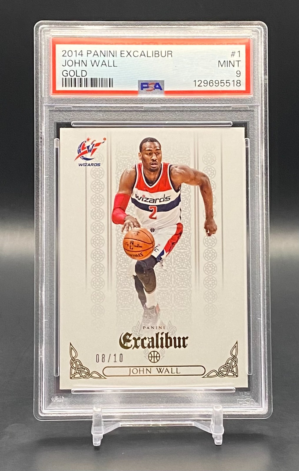 John Wall 2014-15 Panini Excalibur Gold #/10 Washington Wizards #1 PSA 9 John Wall 2014-15 Panini Excalibur Gold #/10 Washington Wizards #1 PSA 9