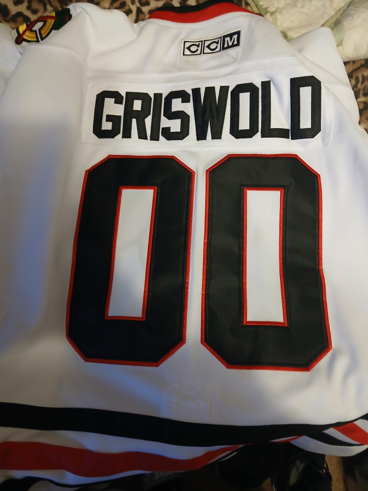 griswold blackhawks jersey 50 made by ccm brand new with tags.