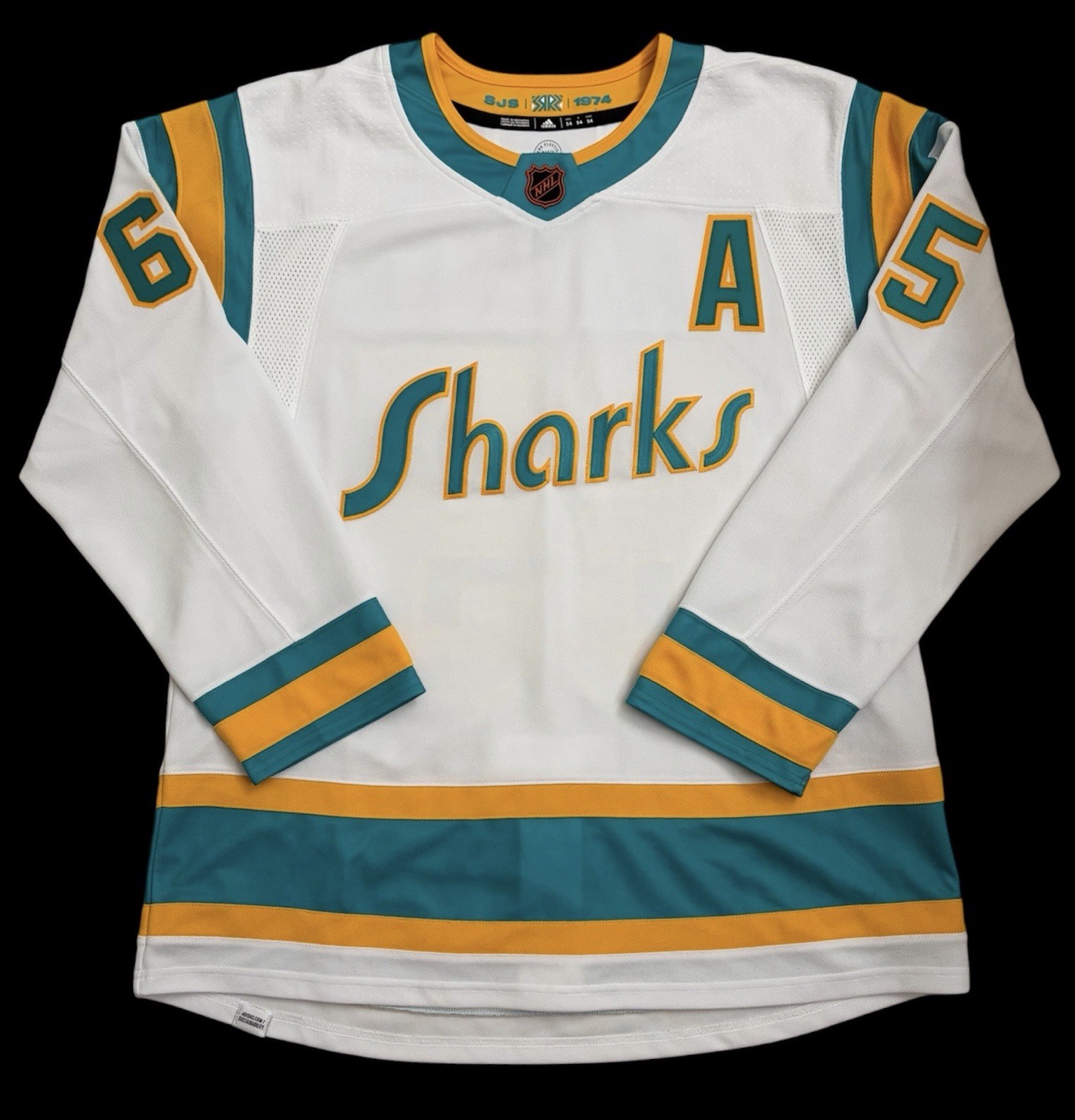 San Jose Sharks Authentic Reverse Retro 2.0 Erik Karlsson Jersey Size 54