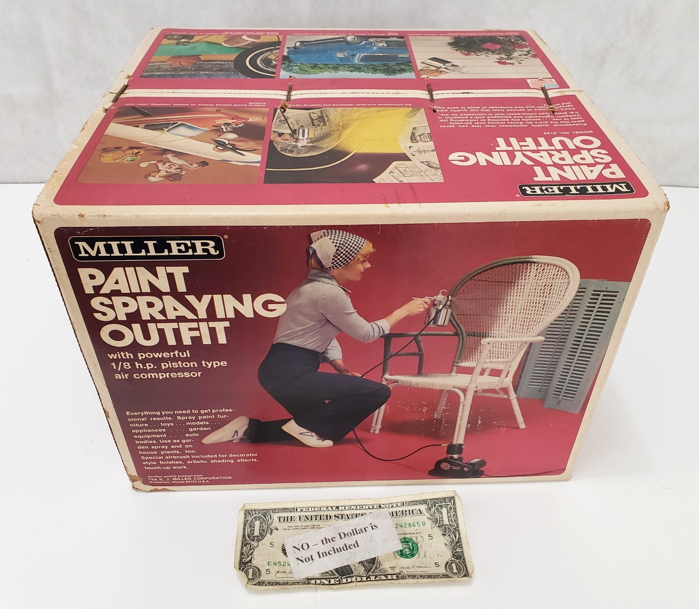 Vintage Miller Paint Spraying Compressor w/ Sprayer Gun & Airbrush - NEW SEALED Vintage Miller Paint Spraying Compressor w/ Sprayer Gun & Airbrush - NEW SEALED