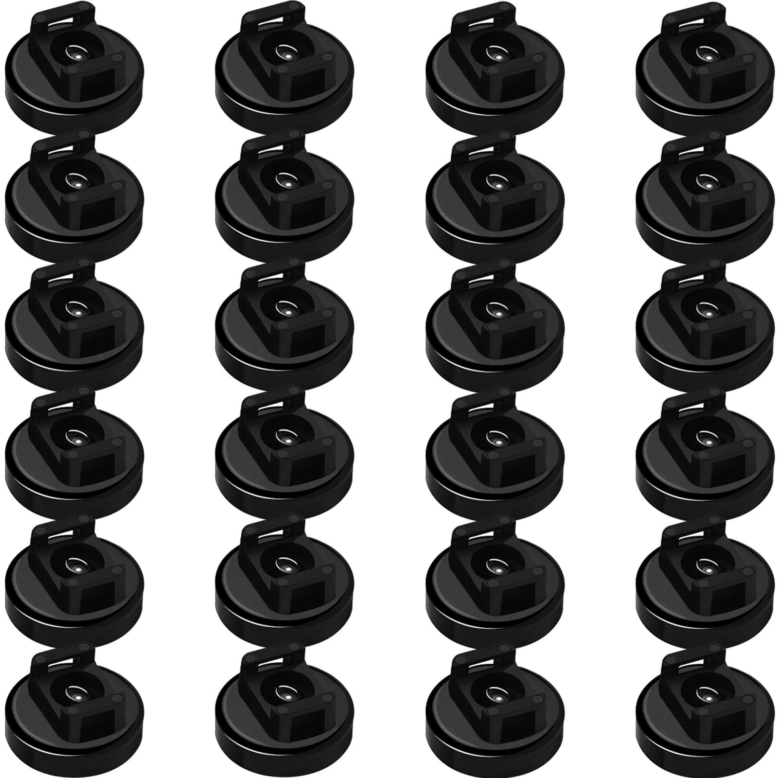 24 Pack Magnetic Zip Tie Mount Wire Cable Holder Clips 25LBS Strong Black