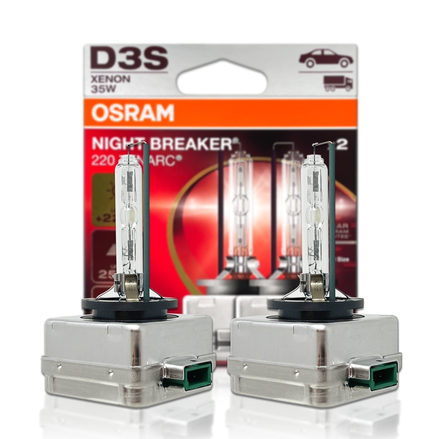 D3S: Osram 66340XN2-2HB Night Breaker 220 HID Xenon Bulbs | Pack of 2