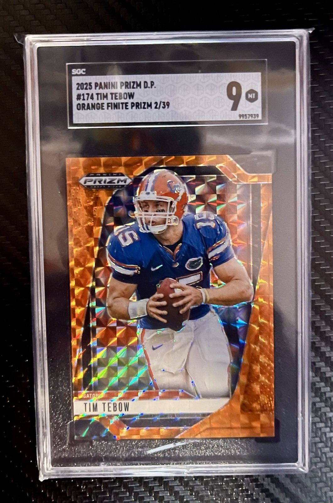 2025 Panini Prizm Draft Picks - Tim Tebow #174 Orange Finite Prizm /39
