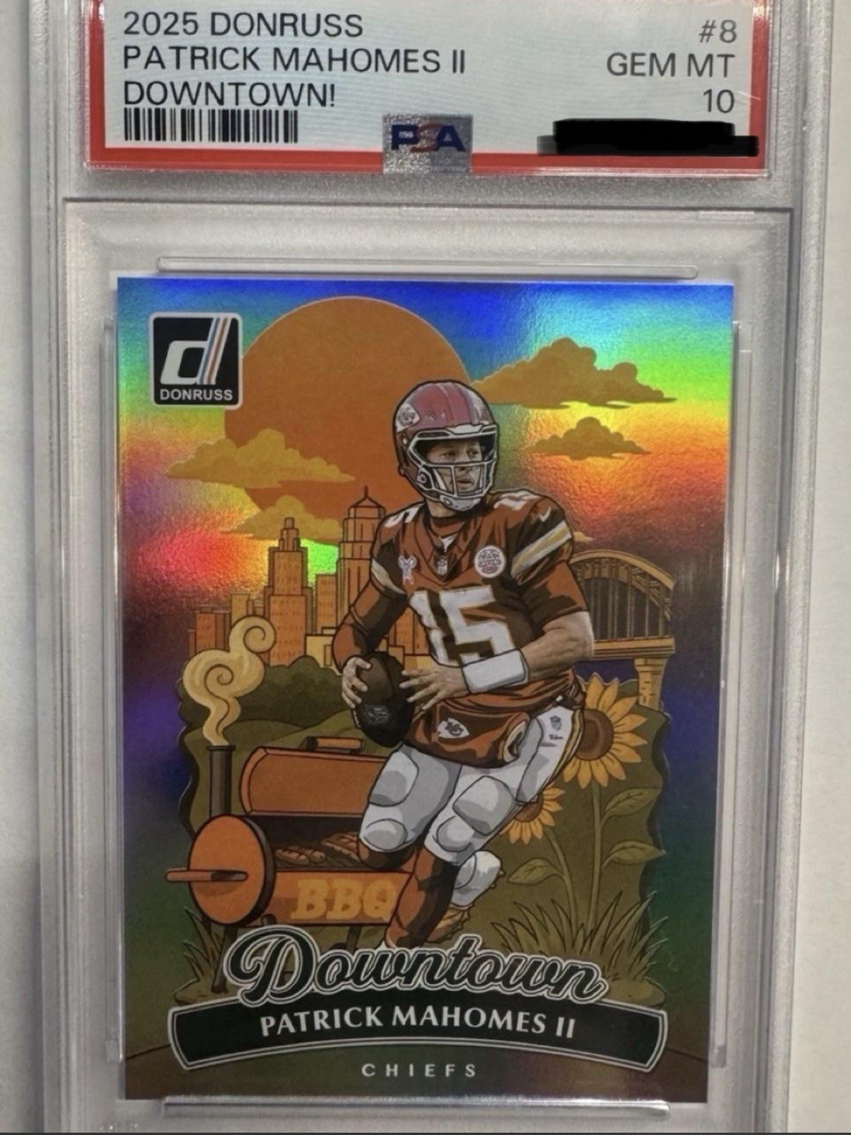 2025 Panini Donruss - Downtown Patrick Mahomes II PSA 10 #8 (100 Spot Break)