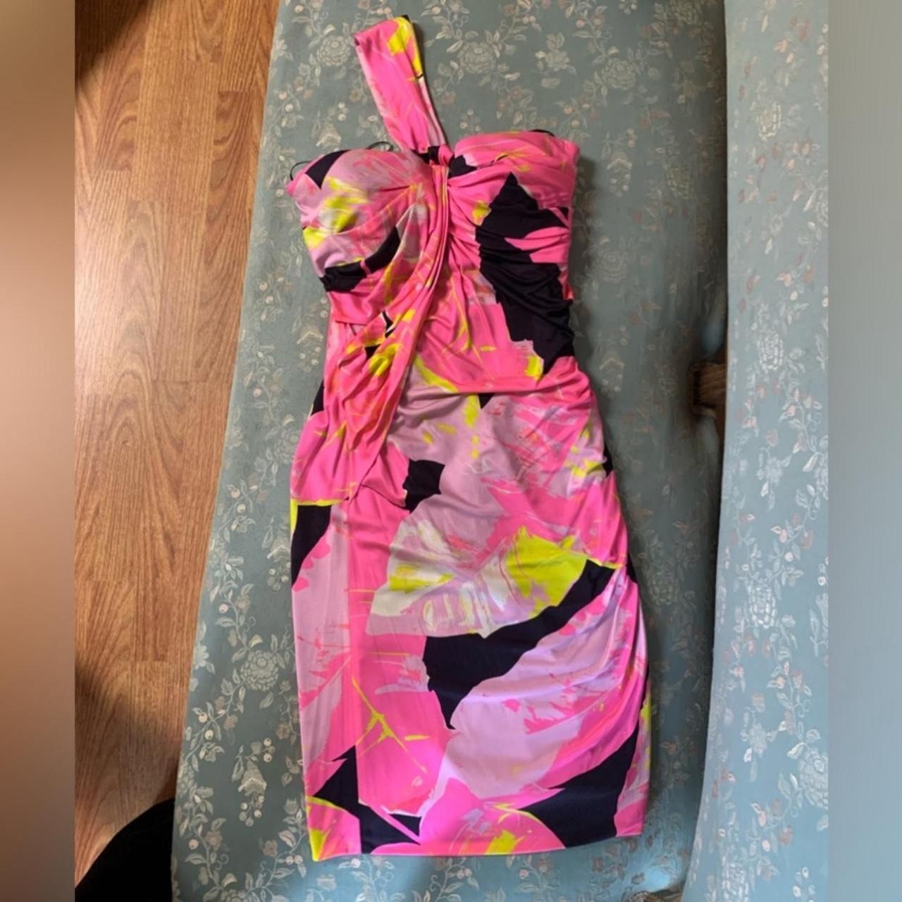  Blumarine Vintage Y2K floral one shoulder dress