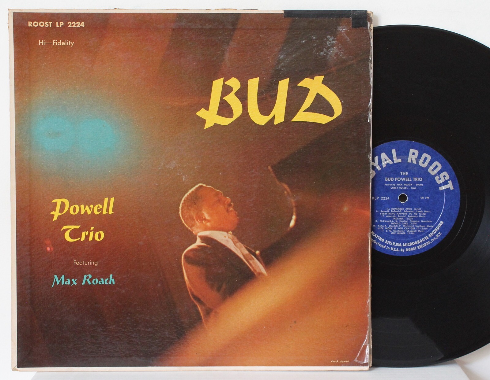Bud Powell Trio LP “Bud” ft. Max Roach ~ Royal Roost 2224 ~ DG Mono