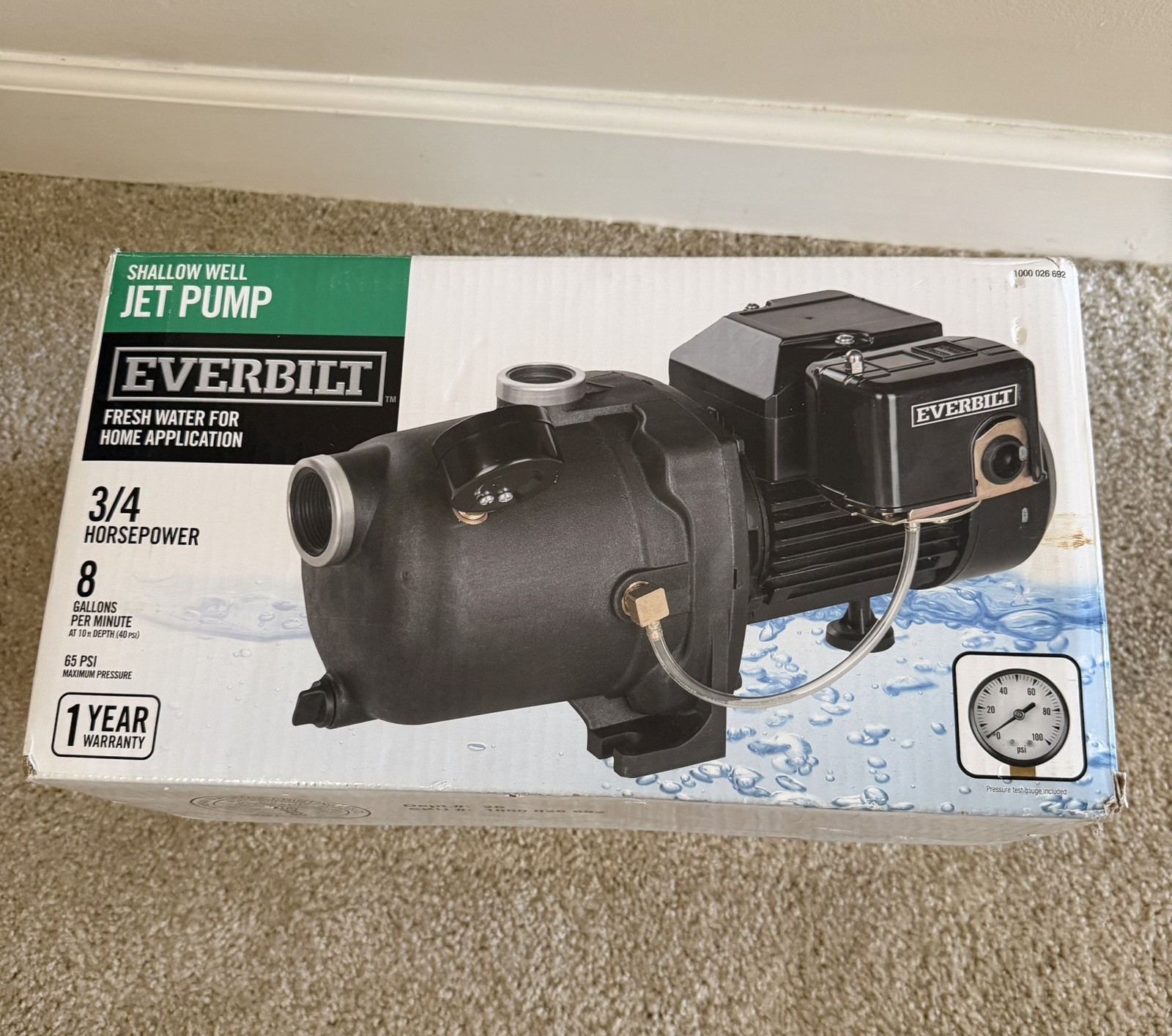 Everbilt 3/4 HP Cast Iron Convertible Deep Well Jet Pump DP370C Everbilt 3/4 HP Cast Iron Convertible Deep Well Jet Pump DP370C